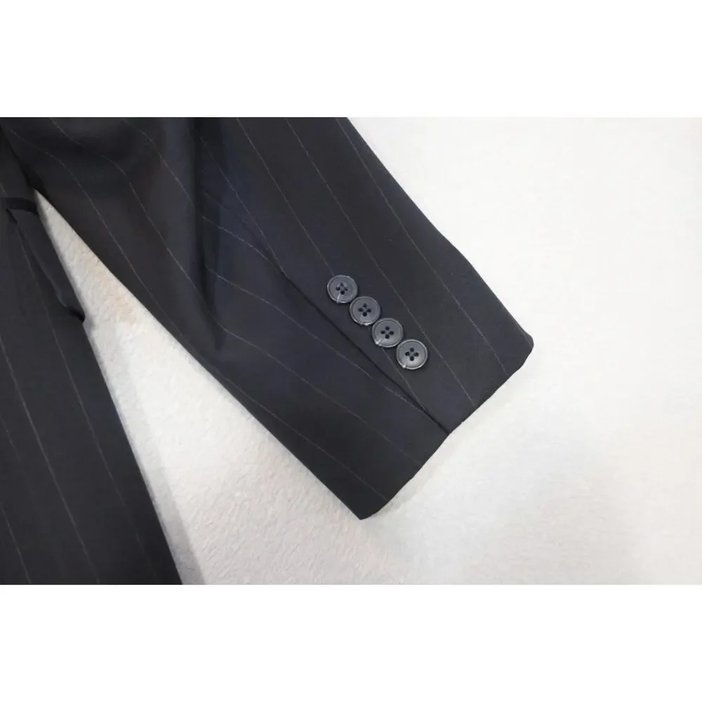 Jos A‎ Bank 100% Wool Striped 2 Piece Suit Pants Jacket Mens Sz 38 x 32 44 L